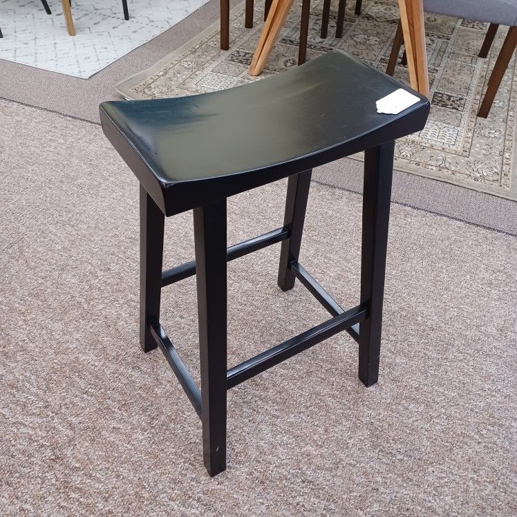 Dark Hardwood Counter Stool