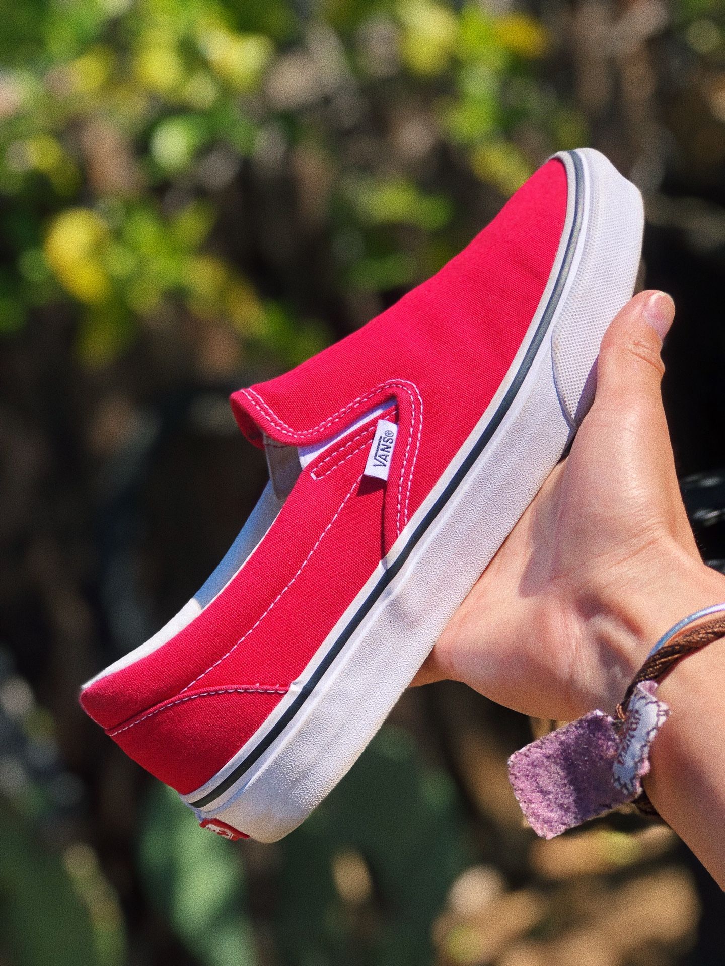 RED SLIP ON VANS