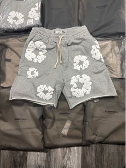 Denim tears grey and white shorts