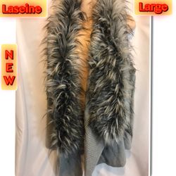 La Seine Gray Large women’s Sleeveless Sweater