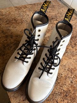 White Dr. Marten boots