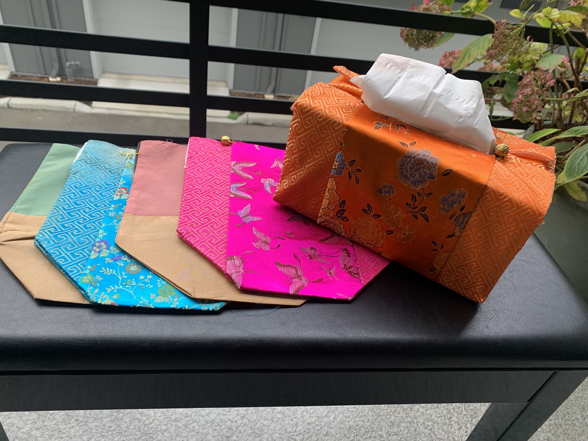 Brocade Satin Material Tissue Box Cover