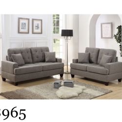 Lovely Sand Colored Two Piece Sofa Set
