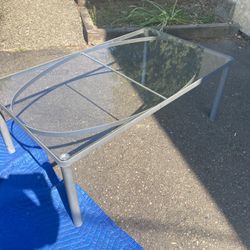 Table, Indoor/Outdoor, Use Either Way, Aluminum Legs, Glass Top, Delivery