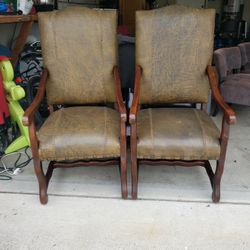 Beautiful Wood  Chairs $85 For (2)