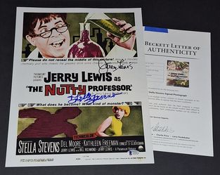 🔥 Jerry Lewis and Stella Stevens autographed 11x14 Beckett COA 🔥