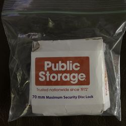 Public Storage Steel Round Padlock Shielded Shackle 127 disc 70mm 2.75" 