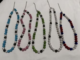 Baseball Rhinestone Necklace