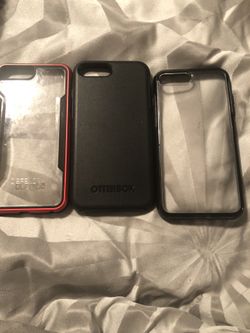 iPhone 7 / 8 plus... 2 otter box cases and 1 protective case