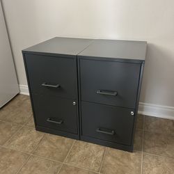 Grey filing cabinets