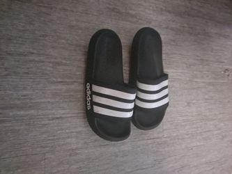 Adidas Slide Sandals Black White Stripes