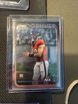 Bo Nix Topps Chrome Rookie Card Denver Broncos