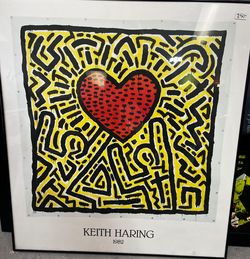 1982 Keith Haring Print, 27" x 30"-PLEASE READ DESCRIPTION
