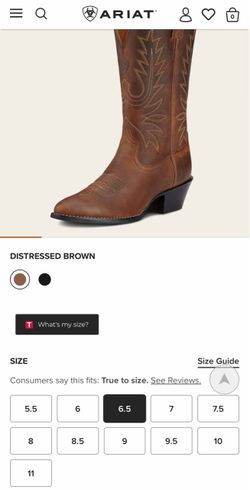 ARIAT  Women's Heritage Western R Toe Boots Size 6.5