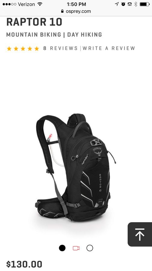 Hydration Pack: Osprey Raptor 10. Charcoal. Used once