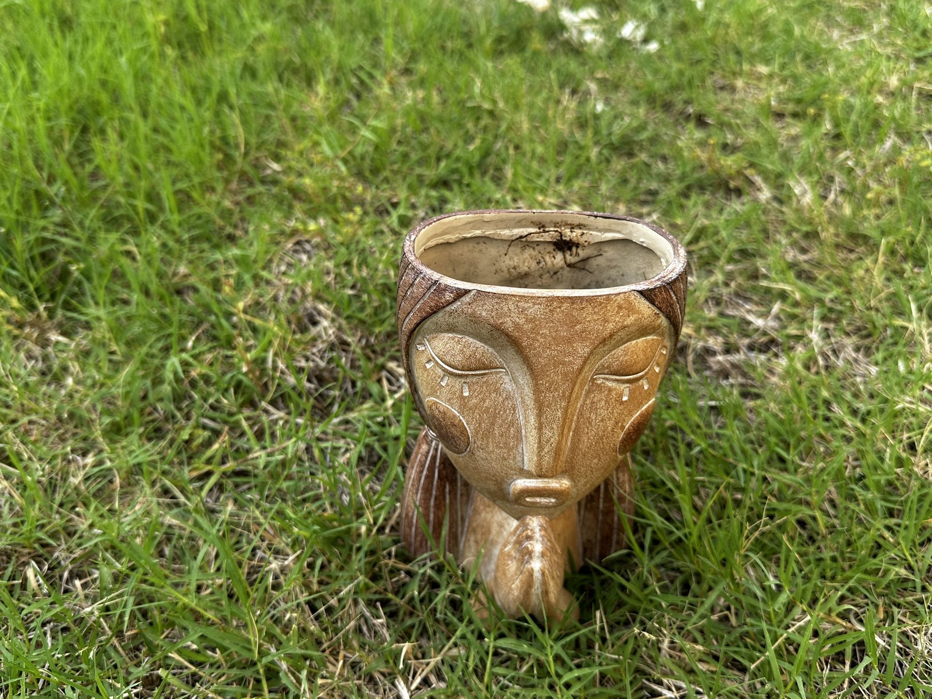 Resin Face Planter Succulent Plant Pots, Head-Shaped Gift