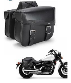 30L Motorcycle Saddlebags Water-Resistant Storage for Harley Sportster Softail Dyna Honda Shadow, Quick-Attach and Remove Design, Large Capacity Lugga