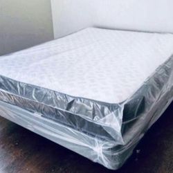 Full Size Double Sides 9”thick Brand New Box Spring Included Delivery 🚚 Available 