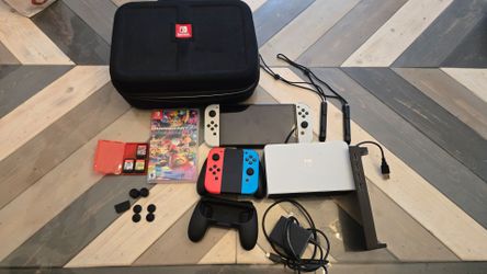 Nintendo Switch OLED Bundle – 4 Joy-Cons, 3 Mario Games + Extras!
