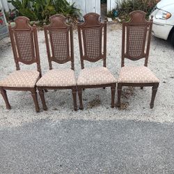 4 wood chairs