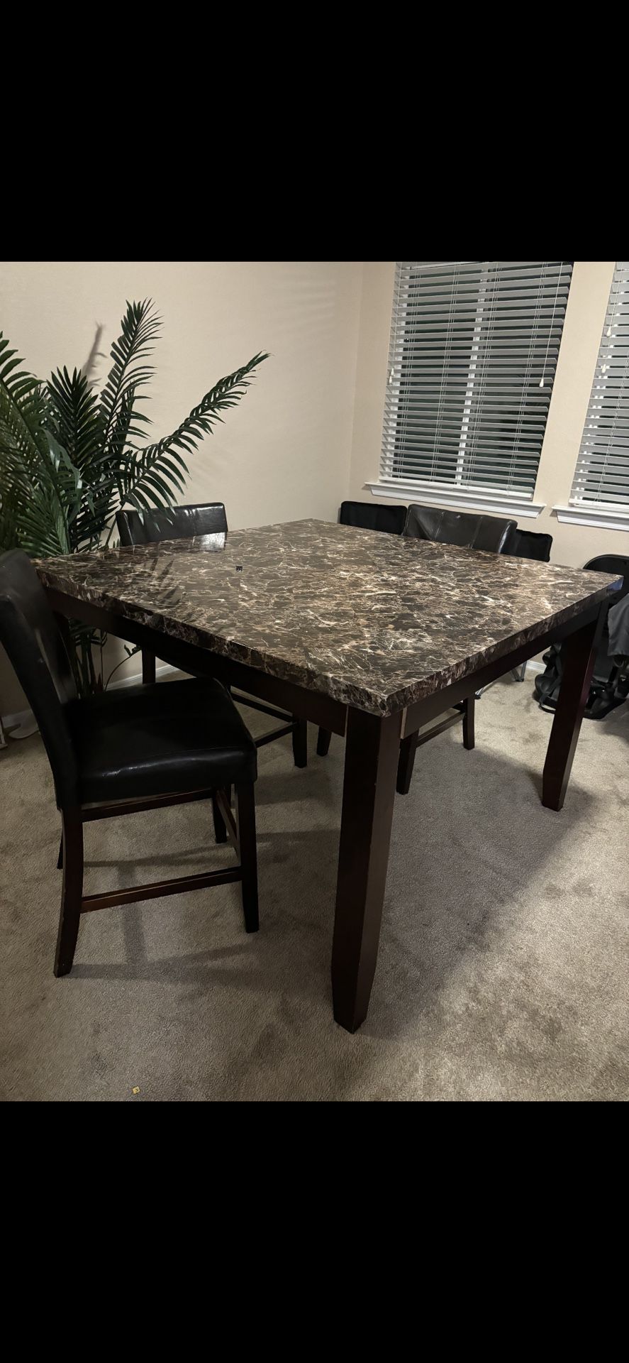 High Top Bar Style Kitchen Table   Granite 