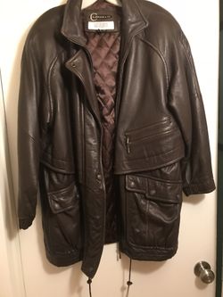 Women’s brown lined leather jacket