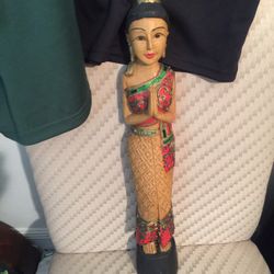 THAI  AMULET  ANTIQUE CARVED  FOLKART IN WOOD