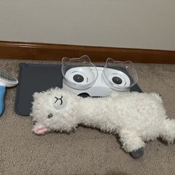 Free Pet Bowls, Silicone Food Mat, Brush and Squeaky Toy