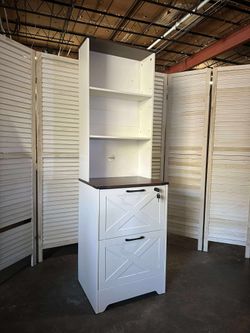 File Cabinet with Lock, Wood Filing Cabinet fits Letter, Legal, A4 Size, Hanging File Folders, Farmhouse File Cabinets for Home Office with Adjustable