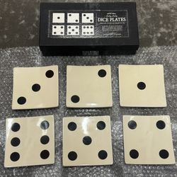 Restoration Hardware Swank Serve Lucky Dice Plates Appetizer Dishes Set of 6