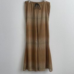 URBAN OUTFITTERS Orange White Bohemian Lightweight Semi Sheer Wide Leg Pants
