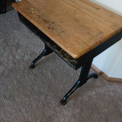 Vintage School Desk - Metal and Wood