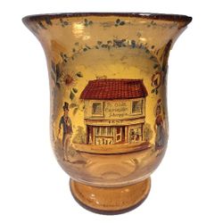 Antique Victorian-Era Hand Blown Glass Charles Dickens Vase