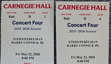 Harry Connick Jr. Carnegie Hall Tickets 5-22