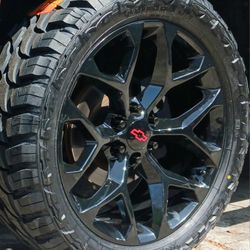 22” Chevy Silverado GMC Sierra Replica Wheels & Tires Off-Road Tahoe Yukon Escalade Suburban Rines Y