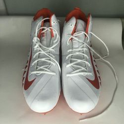 Nike Alpha Menace White Leather Orange Football Sport Cleats Shoes Men’s Sz 18US