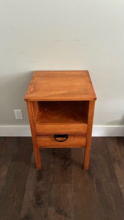 Wood Nightstand with Drawer and Open Shelf