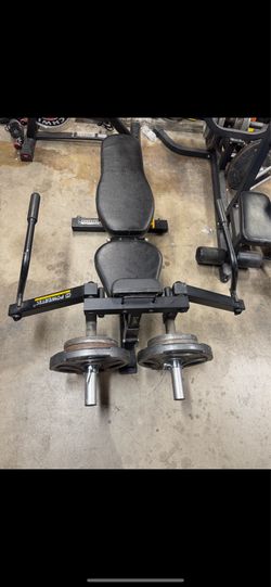 Powertec bench with pec dec attachment