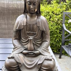 Glitzhome 22.75"H Mgo Meditating Buddha Figurine