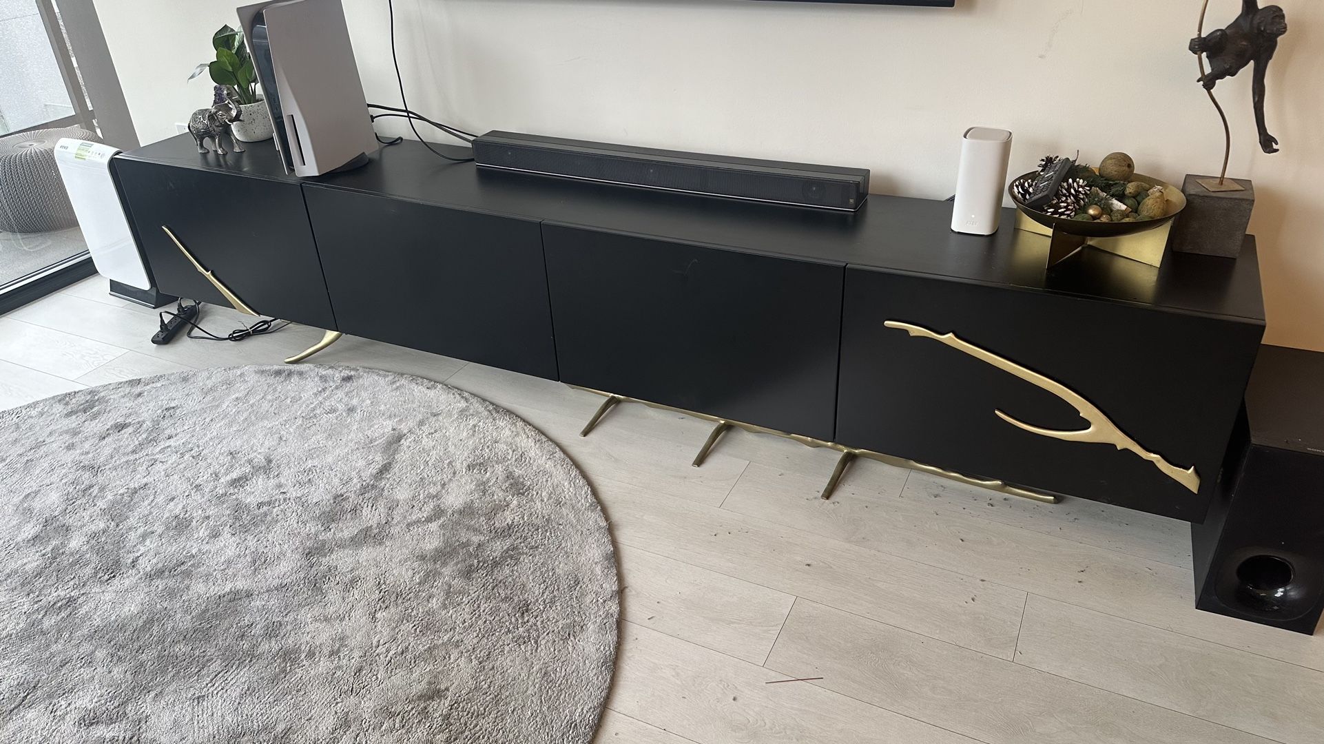 Black and Gold XL TV Stand 