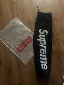 Supreme Black Sweatpants with Large Logo