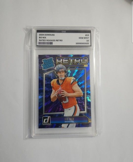 Bo Nix Panini NFL Donruss Rated Rookie Retro CGZ 10 GEM MINT