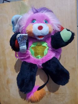 Vintage 1986 Popples Rock Star Popple Punkity Plush Toy Stuffed Animal
