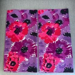 Set of 2 bold bright flower power groovy napkins  16 1/2” square