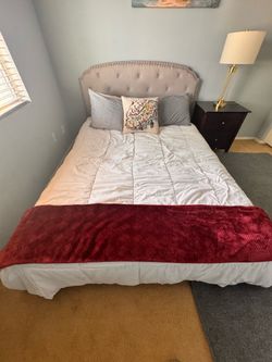 Queen size bed frame and mattress $150