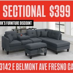 NEW SOFA SET SECTIONAL AND FREE OTTOMAN 