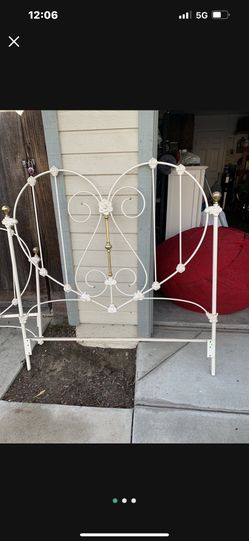 Wrought Iron Ivory Headboard Footboard Girls 