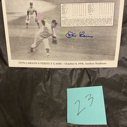 Signed  Photo Don Larsons perfect game