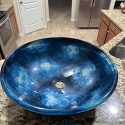 Blue Vessel Bowel Sink
