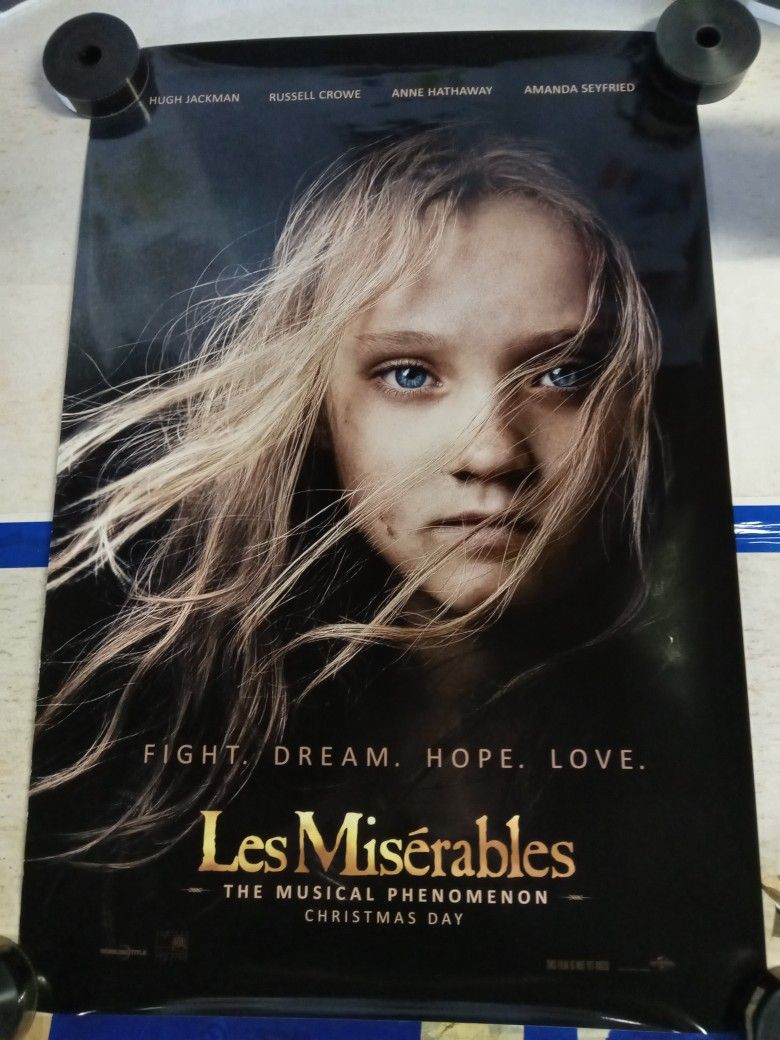 "Les Miserables" Original One-sheet Movie Poster 27x40 (2012) D/S Glossy